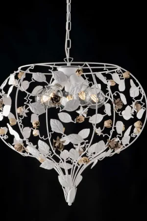 Non Perdere Lampadario in metallo laccato con decorazione decape 5 luci - 60W - IP20