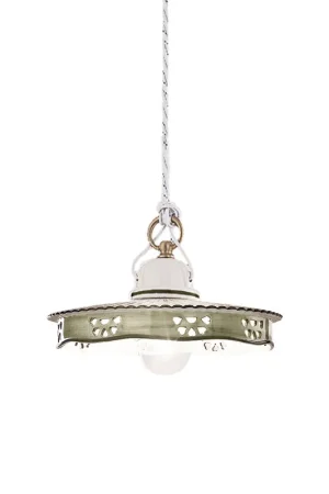 Promozione Esclusiva Lampada a sospensione in metallo e ceramica in stile rustico - 75W - IP20