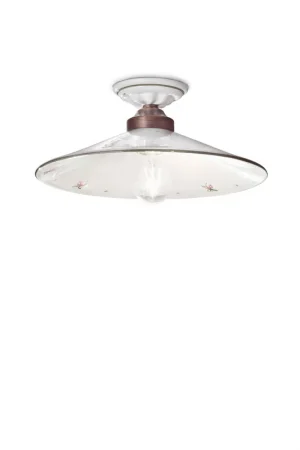 Acquista Ora Plafoniera piccola stile rustico struttura in metallo e diffusore in ceramica - 100W - IP20