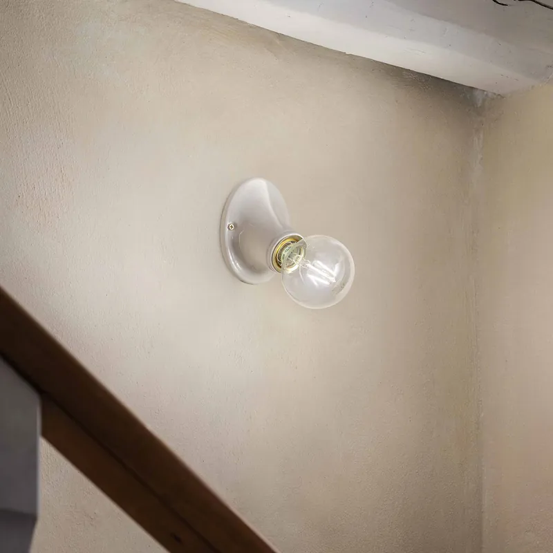 Prezzo Conveniente Applique da parete dalle linee classiche in ceramica - 75W - IP20