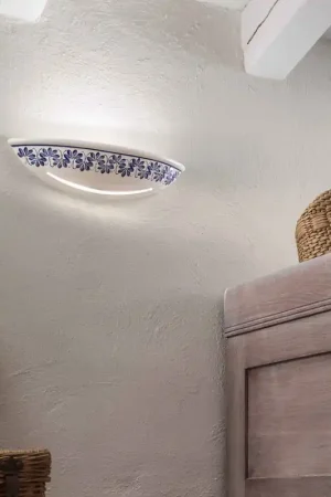 A Buon Prezzo Applique da parete dallo stile rustico in ceramica decorata a mano - 46W - IP20