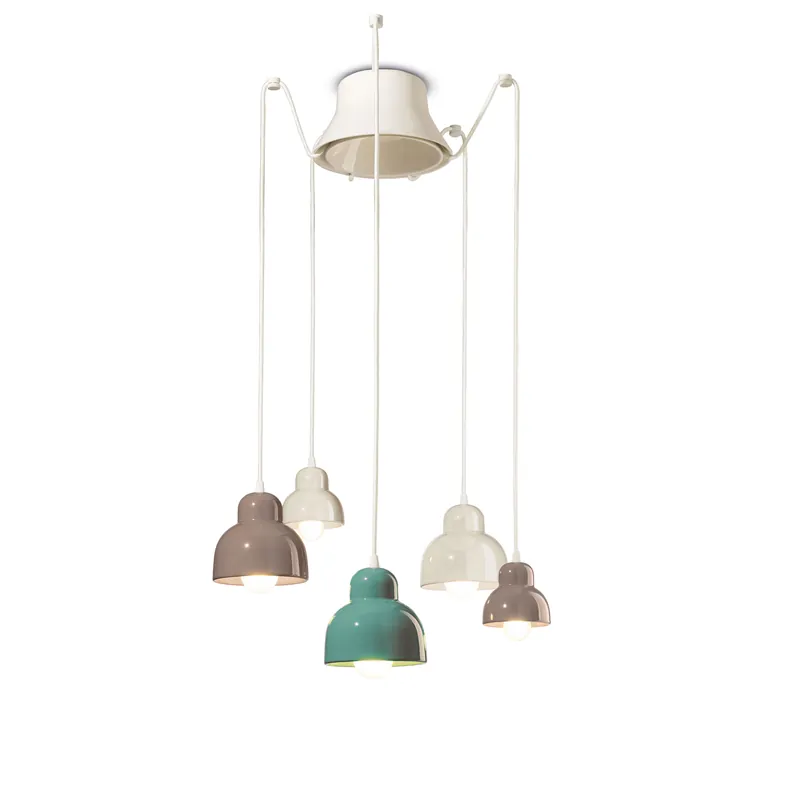 Compra Online Lampada a sospensione con 5 diffusori in ceramica dalle linee moderne decò - 53W - IP20
