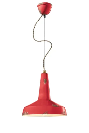 Acquista Ora Lampada a sospensione dal design industrial e con diffusore a cono in ceramica - 53W - IP20