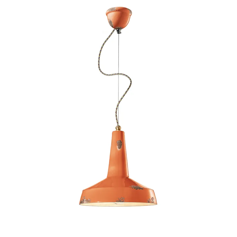 Lampada a sospensione dal design industrial e con diffusore a cono in ceramica - 53W - IP20 Occasione