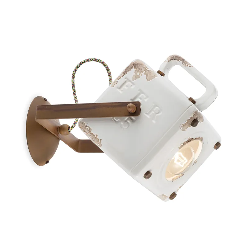 Lampada da parete dal design industrial con diffusore a cubico in ceramica - 53W - IP20 Professionale