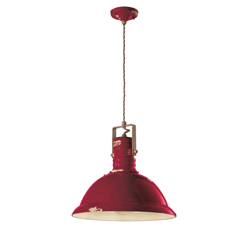 Consegna Rapida Lampada a sospensione in metallo in stile industrial con diffusore in ceramica - 77W - IP20