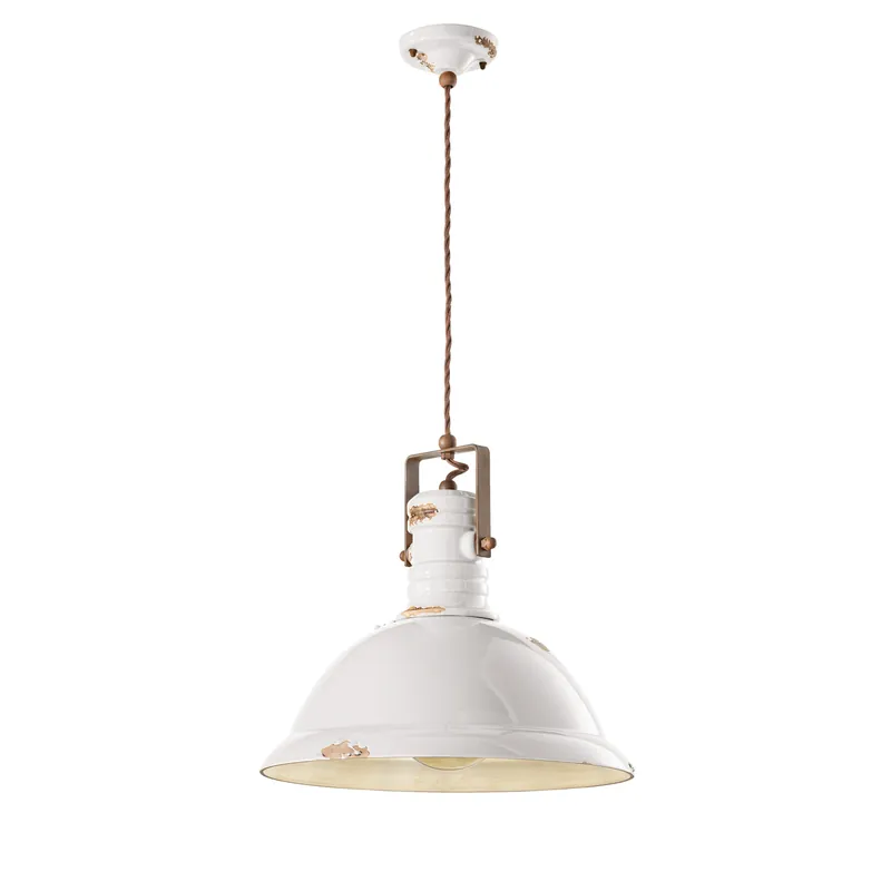 Lampada a sospensione in metallo in stile industrial con diffusore in ceramica - 77W - IP20 Affare