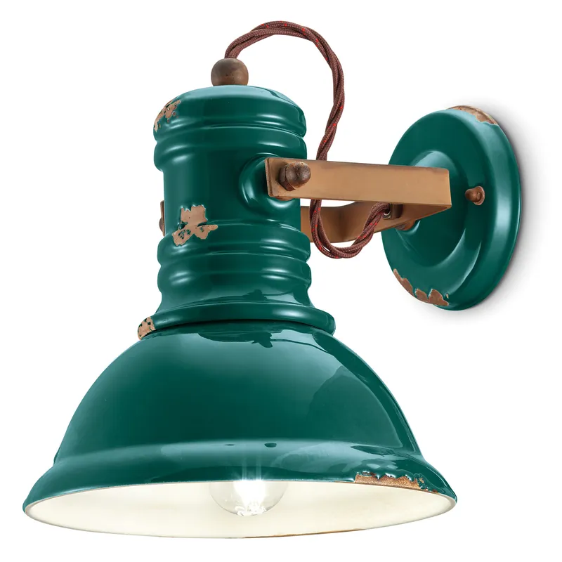 Offerta Limitata Applique da parete in metallo dal design industrial con diffusore in ceramica - 53W - IP20