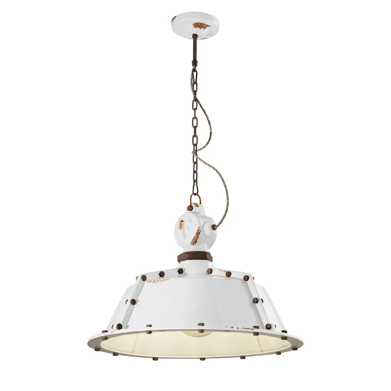 Ultime Pezzi Lampada sospensione in metallo dallo stile industrial con diffusore in ceramica - 100W - IP20