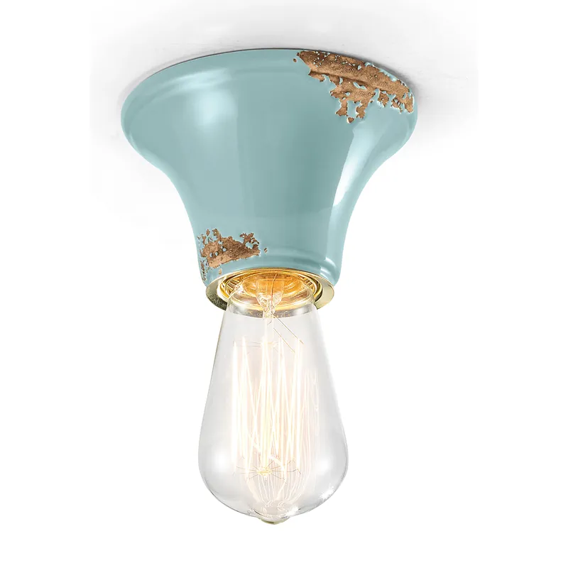Plafoniera media rotonda dal design industrial con diffusore in ceramica - 77W - IP20 Saldi