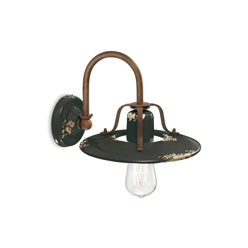 Applique da parete in metallo con diffusore in ceramica dal design industrial - 77W - IP20 Quantità Limitata