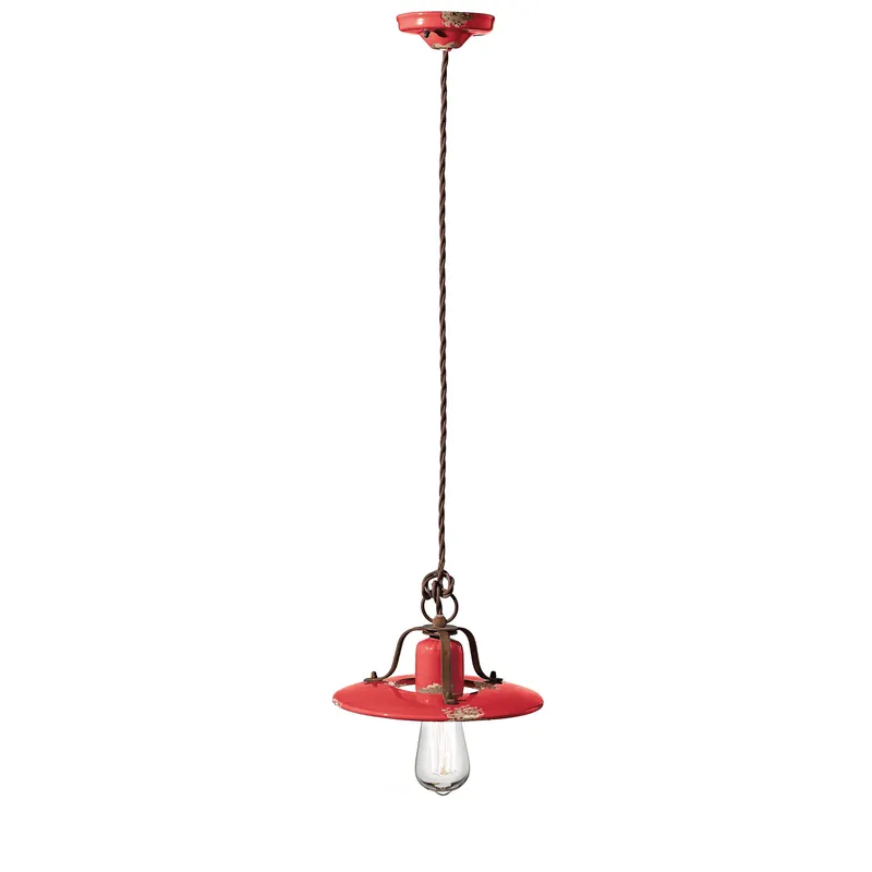 Occasione Imperdibile Sospensione piccola in metallo con diffusore in ceramica dal design industrial - 77W - IP20