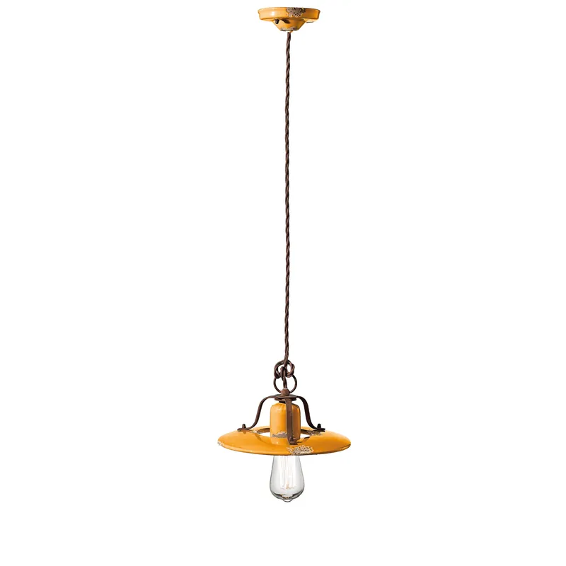 Sospensione piccola in metallo con diffusore in ceramica dal design industrial - 77W - IP20 Miglior Prezzo