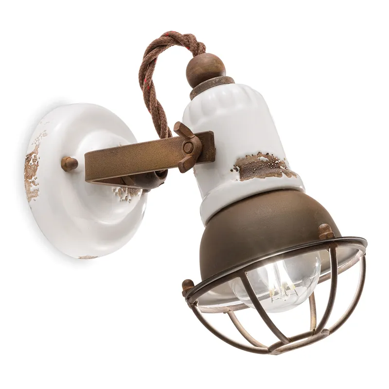 A Buon Prezzo Lampada da parete dal design industrial con diffusore a griglia in ceramica - 46W - IP20