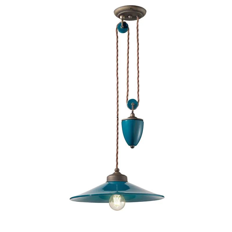 Lampada a sospensione in metallo e diffusore in ceramica in stile industrial - 77W - IP20 Subito Disponibile