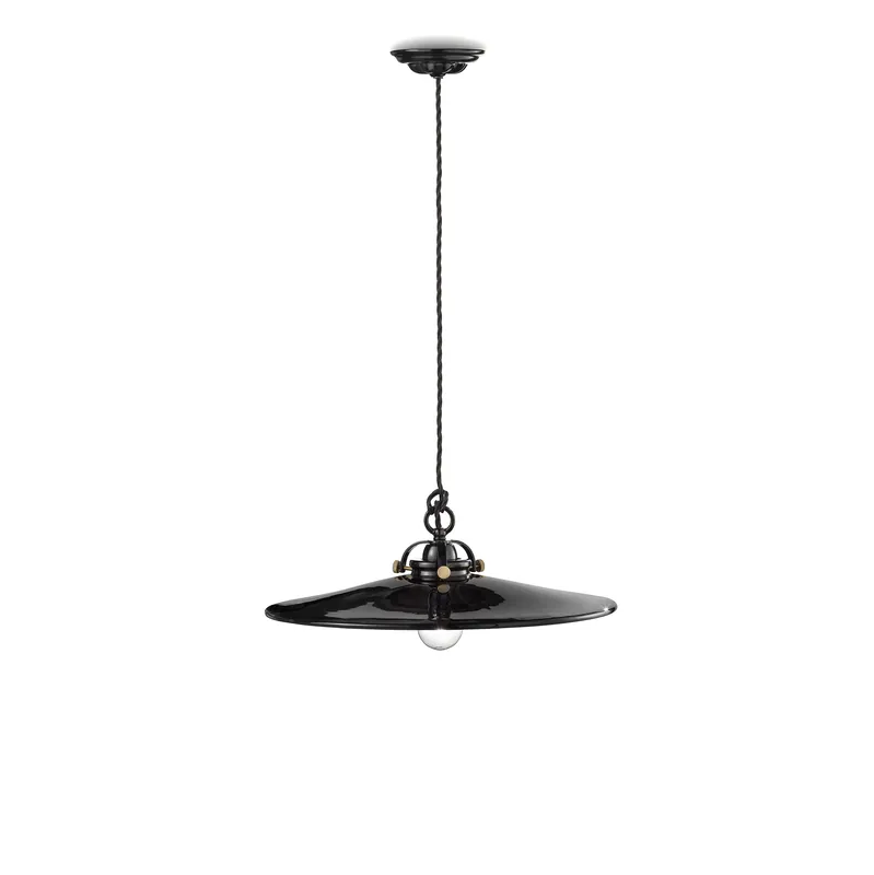 Compra Online Sospensione grande in metallo e diffusore in ceramica dal design industrial - 53W - IP20