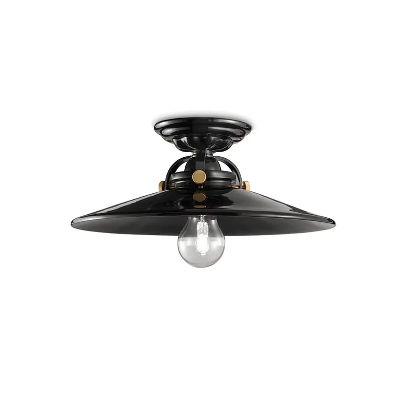 Offerta Limitata Plafoniera piccola in metallo e diffusore in ceramica dal design industrial - 77W - IP20