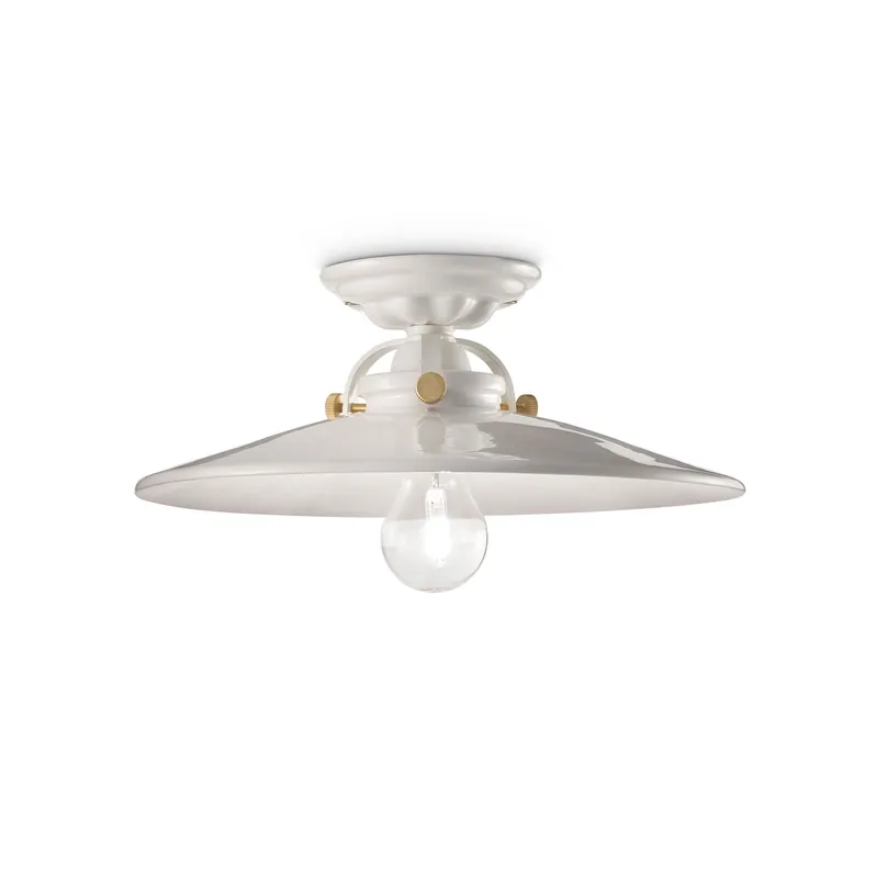 Ultimissimo Modello Plafoniera piccola in metallo e diffusore in ceramica dal design industrial - 77W - IP20