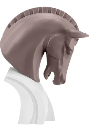 Vendita Finale Scultura da tavolo Cavallo grande in marmorino dal design moderno ed elegante