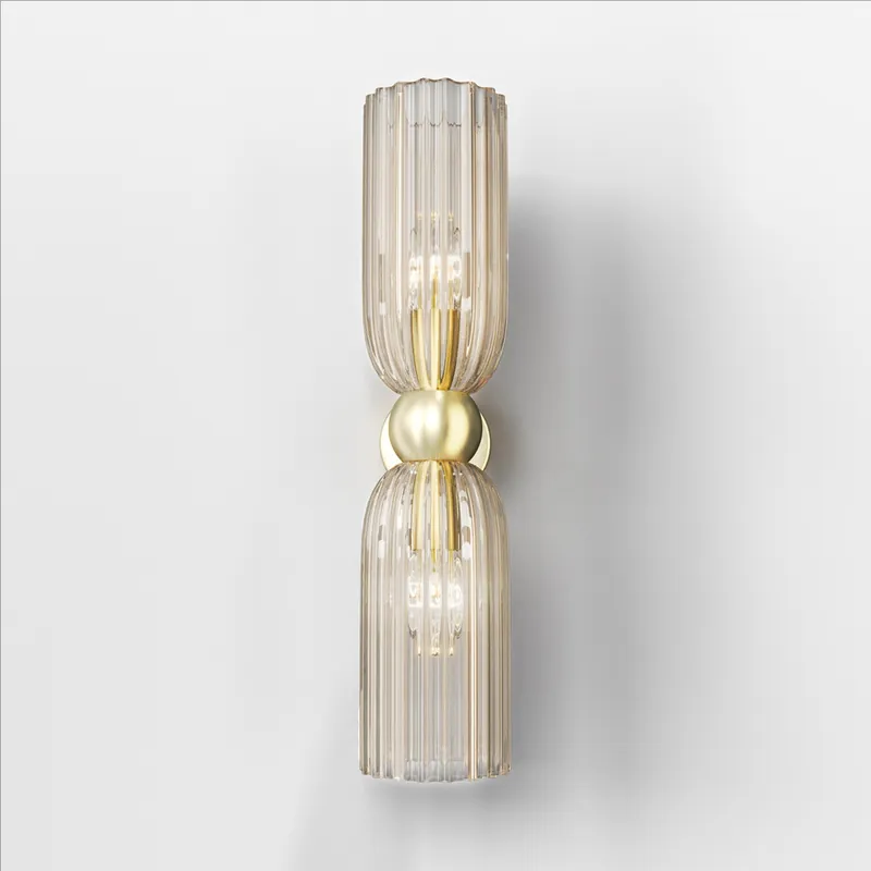 Più Venduto Applique da parete in metallo e doppio diffusore in vetro dal design elegante - 40W - IP 20