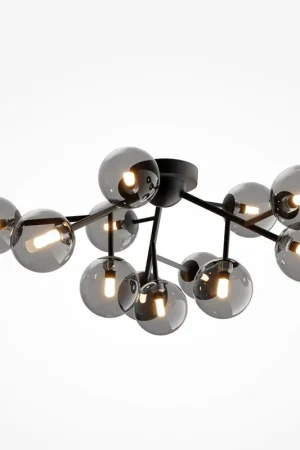 Acquista Ora Lampada da soffitto piccola moderna in metallo con diffusori a boccia in vetro - 28W - IP 20