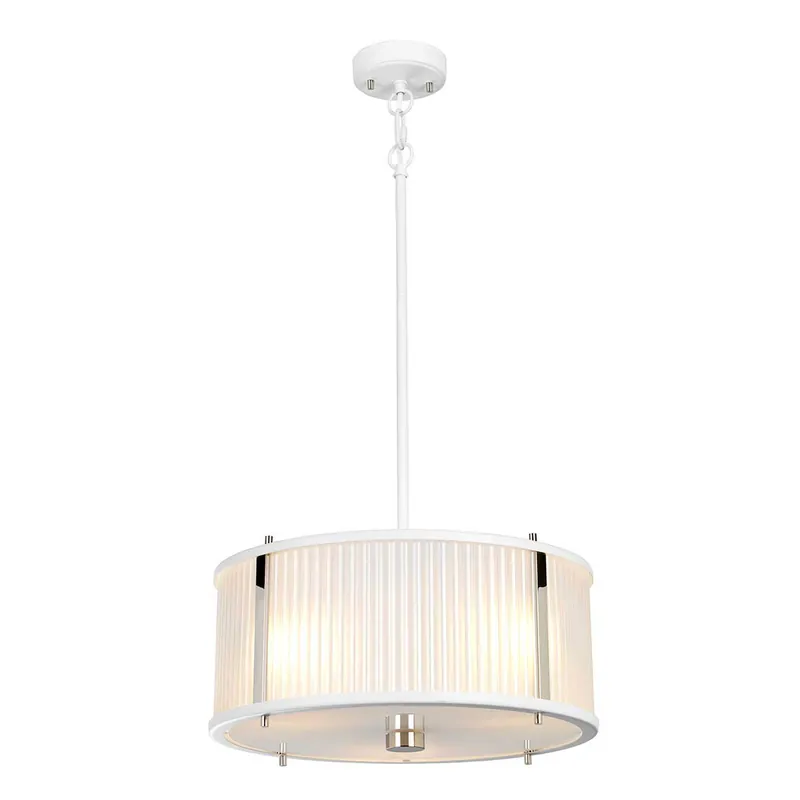 Lampada a sospensione moderna grande in acciaio con paralume in vetro - 60W - IP20 Ultimissimo Modello