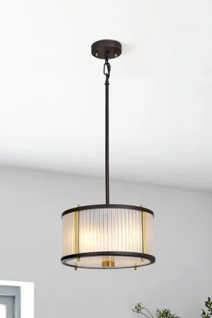 A Buon Prezzo Lampada a sospensione moderna media in acciaio con paralume in vetro - 60W