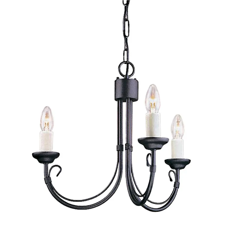 Professionale Lampadario classico medio con struttura in acciaio e 3 diffusori - 60W - IP20