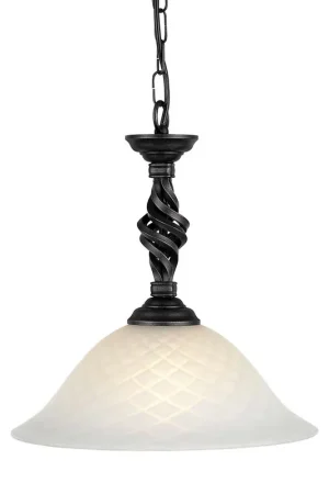 Vendita Finale Lampada a sospensione classica con struttura in acciaio e diffusore in vetro - 100W - IP20