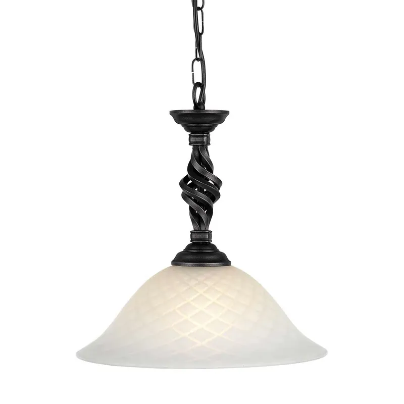 Vendita Finale Lampada a sospensione classica con struttura in acciaio e diffusore in vetro - 100W - IP20