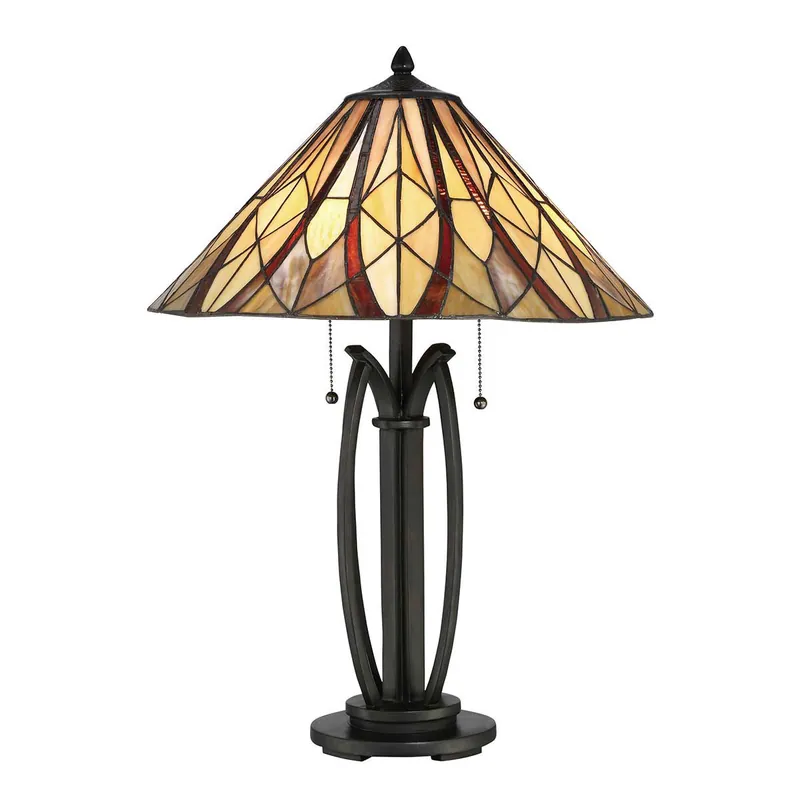 Lampada da tavolo classica con struttura in acciaio e diffusore in vetro - 60W - IP20 Ultima Occasione