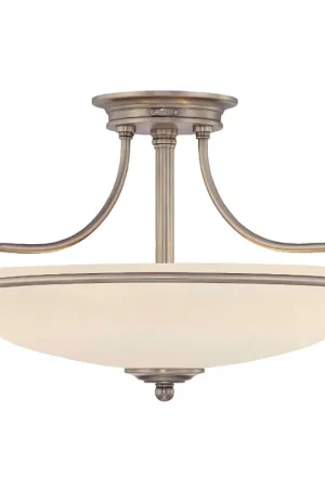 Acquista Ora Lampada da soffitto moderna media in acciaio con diffusore in vetro 3 lampadine - 100W - IP20