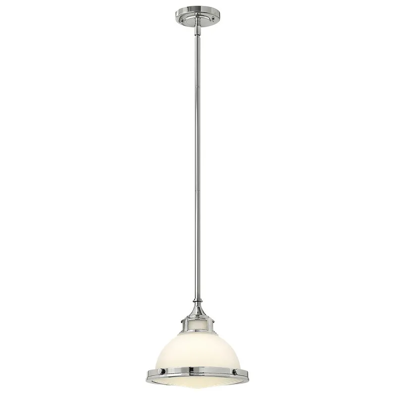 Ultime Pezzi Lampada a sospensione media struttura in acciaio e diffusore in vetro opalino - 60W - IP20