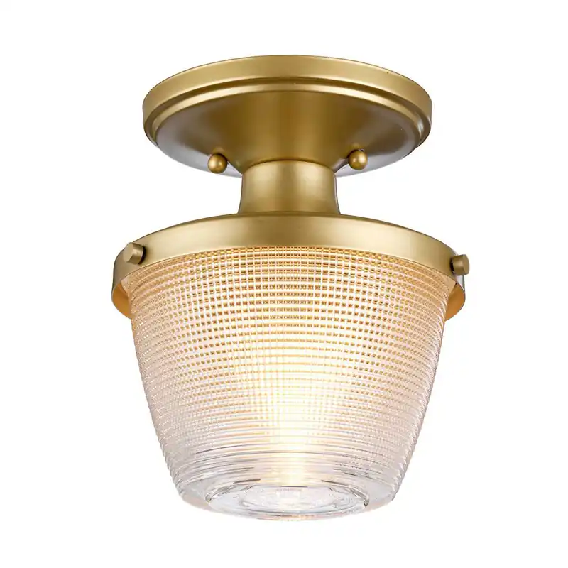 Plafoniera moderna per bagno con struttura in acciaio e diffusore in vetro - 60W - IP44 Saldi