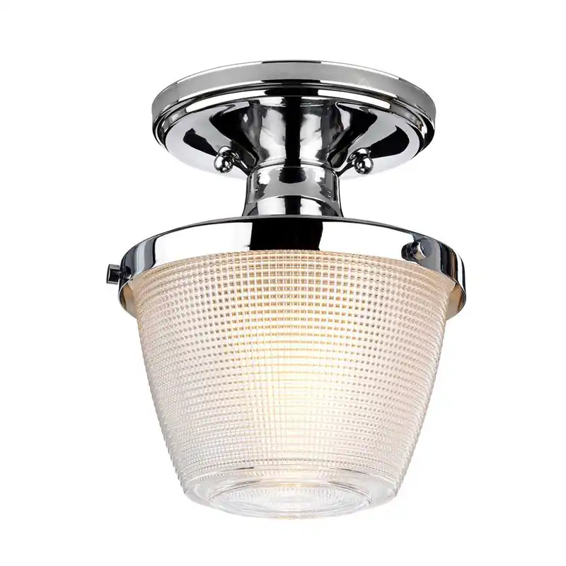 Plafoniera moderna per bagno con struttura in acciaio e diffusore in vetro - 60W - IP44 Promozione Esclusiva