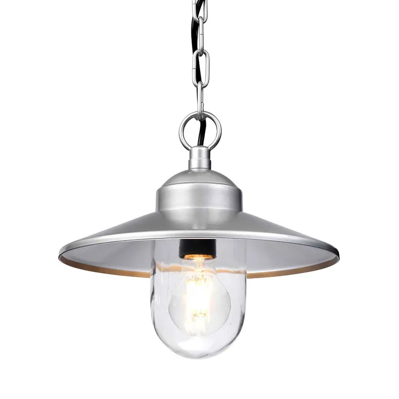 Lampada per esterni a sospensione in acciaio e diffusore in vetro - 60W - IP44 Professionale