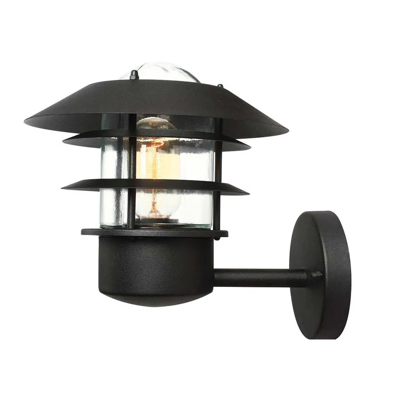 Promozione Lanterna da parete per esterno in acciaio e diffusore in vetro - 60W - IP44