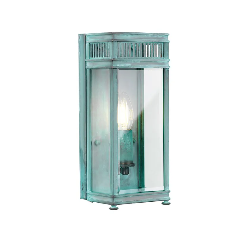 Lanterna da esterno piccola con struttura in ottone e diffusore in vetro - 60W - IP44 Economico
