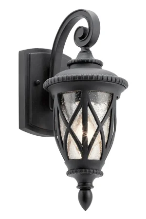 Applique piccola da esterno a parete rustica in resina e diffuosre in vetro - 60W - IP44 Ultimissimo Modello