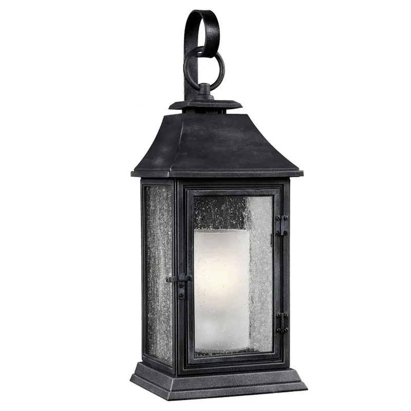 Lanterana rustica da esterno grande in resina e diffusore in vetro - 75W - IP44 Scelto Dai Clienti