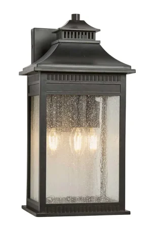Ultimissimo Modello Lanterna grande da esterno rustica struttura in resina e diffusore in vetro - 40W - IP44