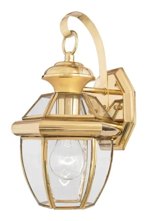 A Buon Prezzo Applique da parete piccola da esterni in ottone e diffusore in vetro - 150W - IP44