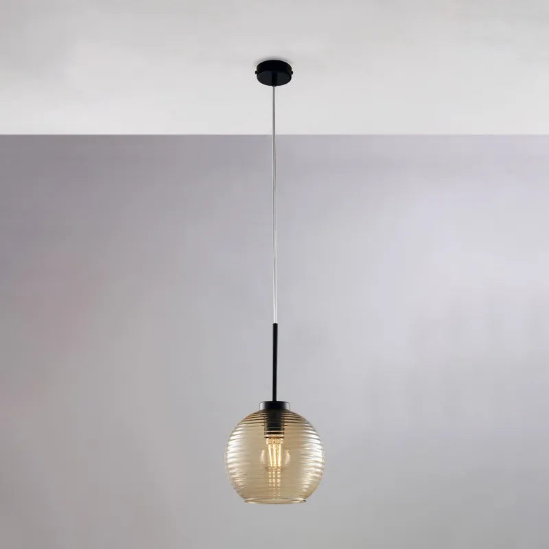 Lampada a sospensione moderna struttura in metallo e diffusore in vetro - 55W - IP20 Popolare