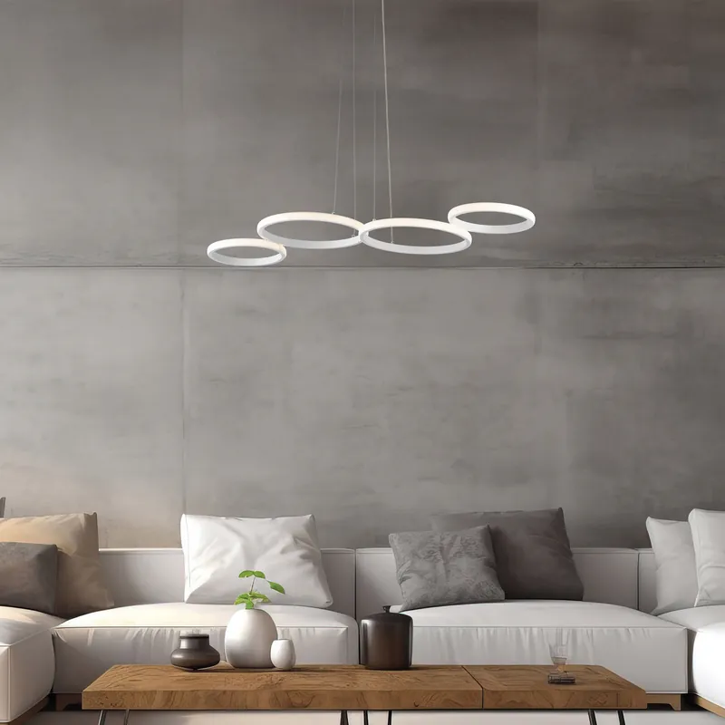 Lampada a sospensione a LED con struttura in alluminio dal design moderno - 48W - Lumen 4300 - 3000k-4000k-6000k - IP20 Nuova Collezione