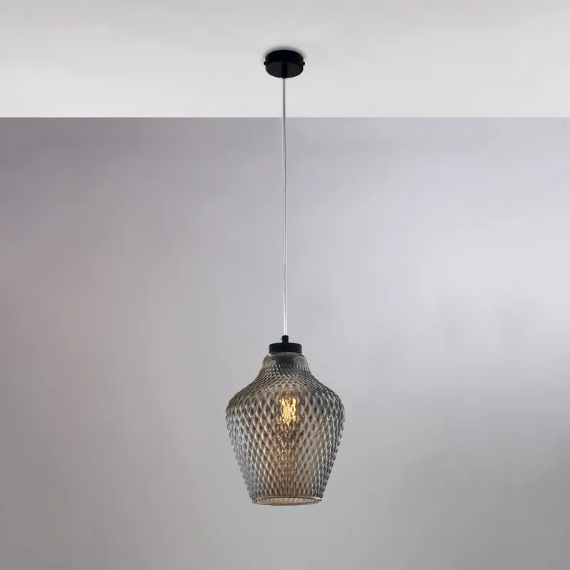 Lampada a sospensione in metallo con diffusore in vetro dal design moderno - 55W - IP20 Scelto Dai Clienti