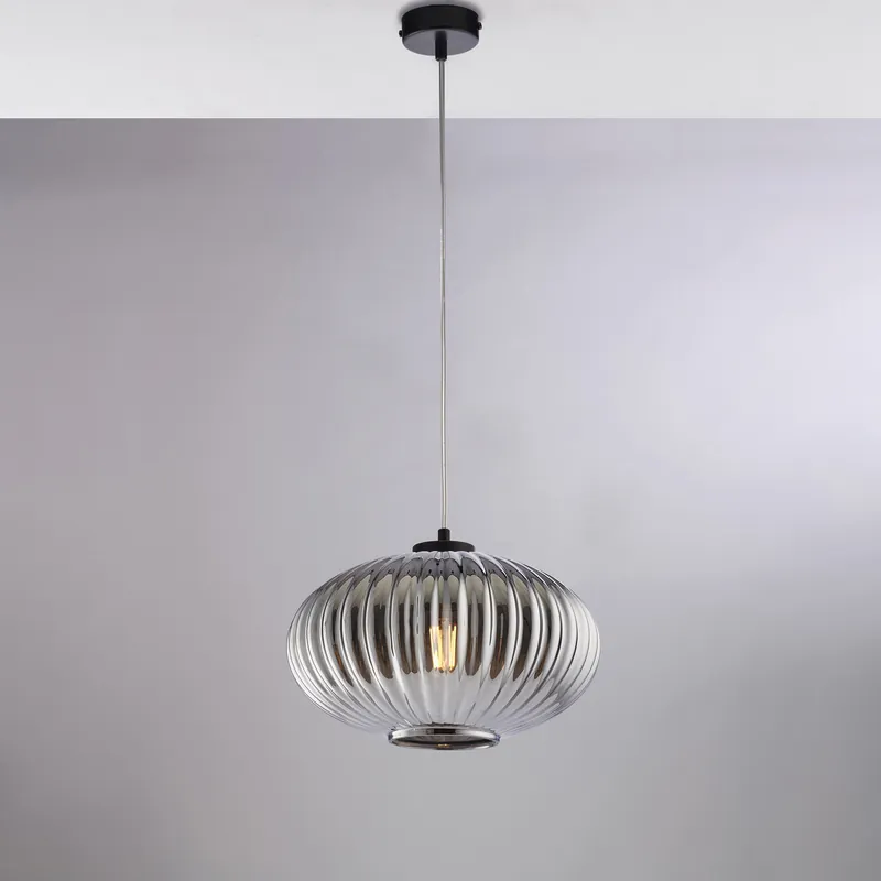 Compra Online Lampada a sospensione moderna con struttura in metallo e diffusore in vetro - 55W - Ip20
