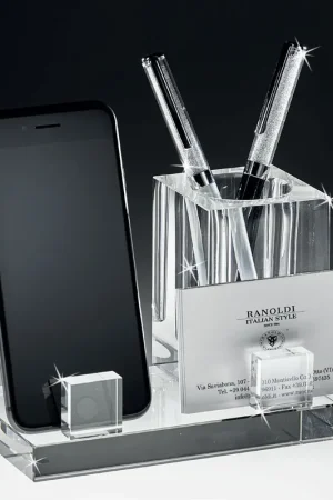 Set da scrivania in cristallo dal design elegante e moderno Sconto
