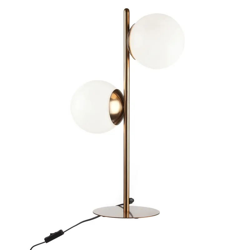 Lampada da tavolo moderna in metallo con soppio diffusore in vetro - 40W Ultimissimo Modello