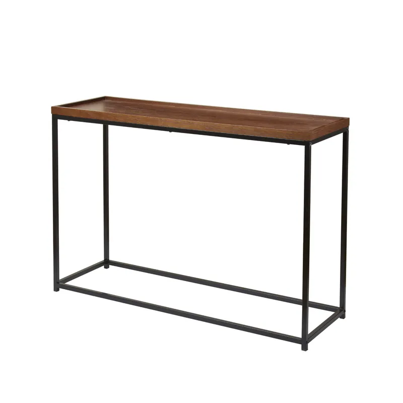 Consolle moderna in metallo nero e legno dal design industriale Offerta Del Giorno