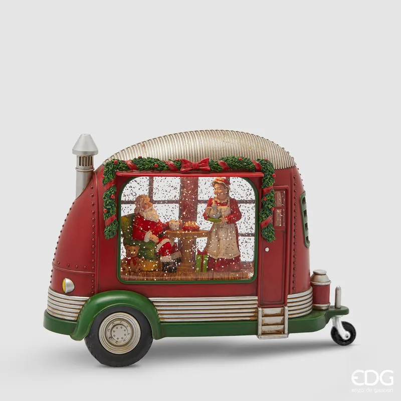 Di Tendenza Decoro natalizio camper con babbo natale con led